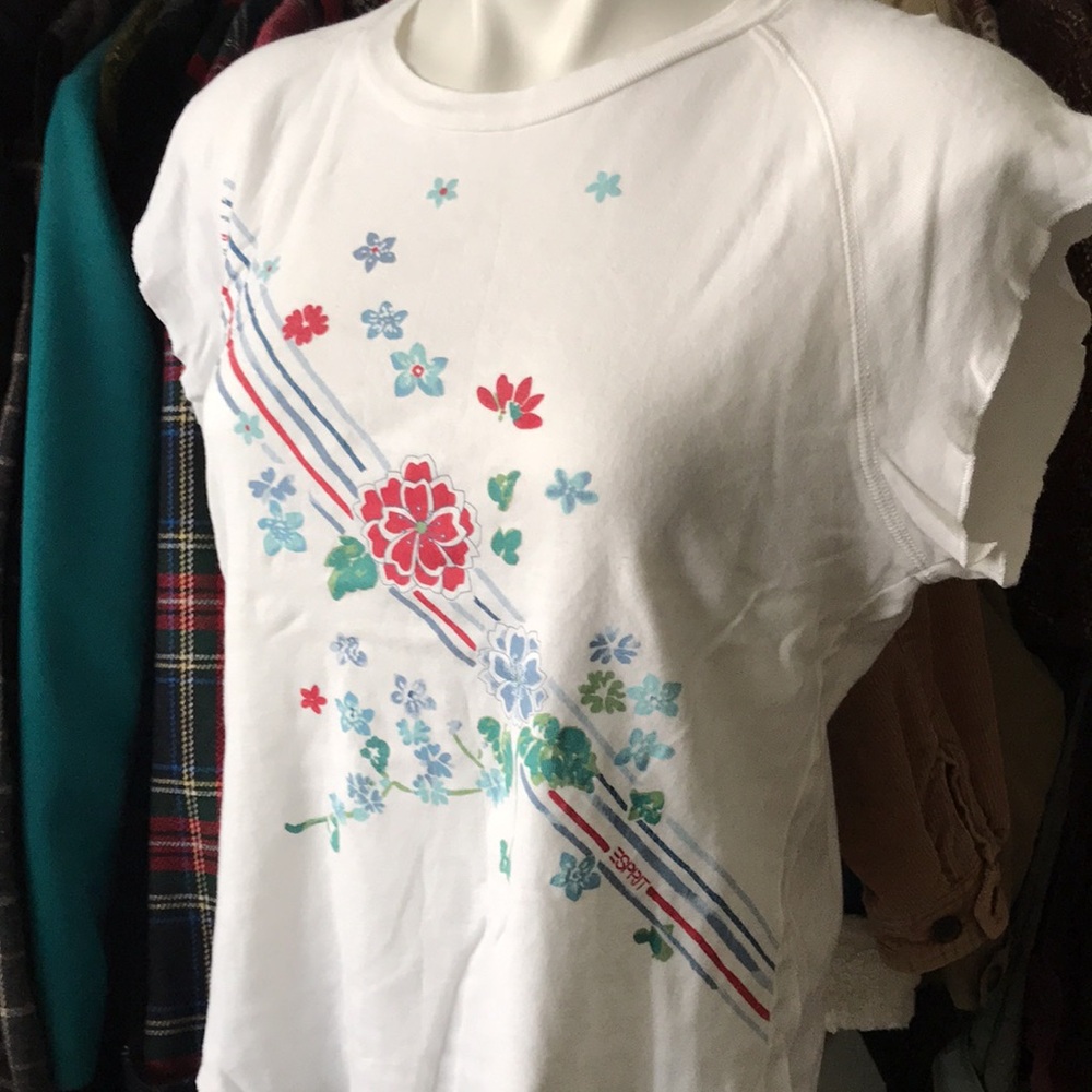 Vintage Esprit Y2K Floral Print Baby Tee - Picture 2 of 7